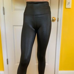 Athleta metallic black legging